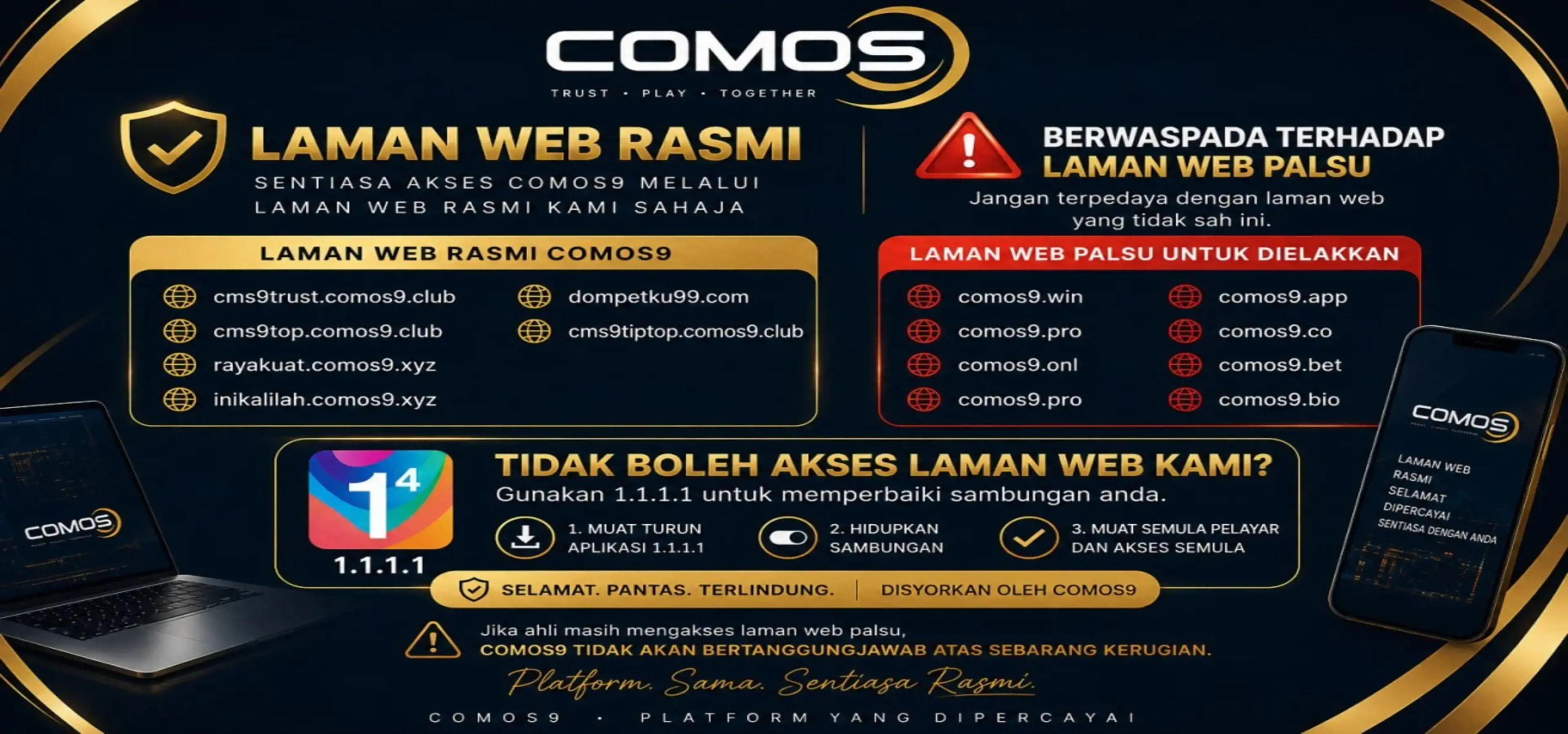 Notis Laman Web Rasmi COMOS9