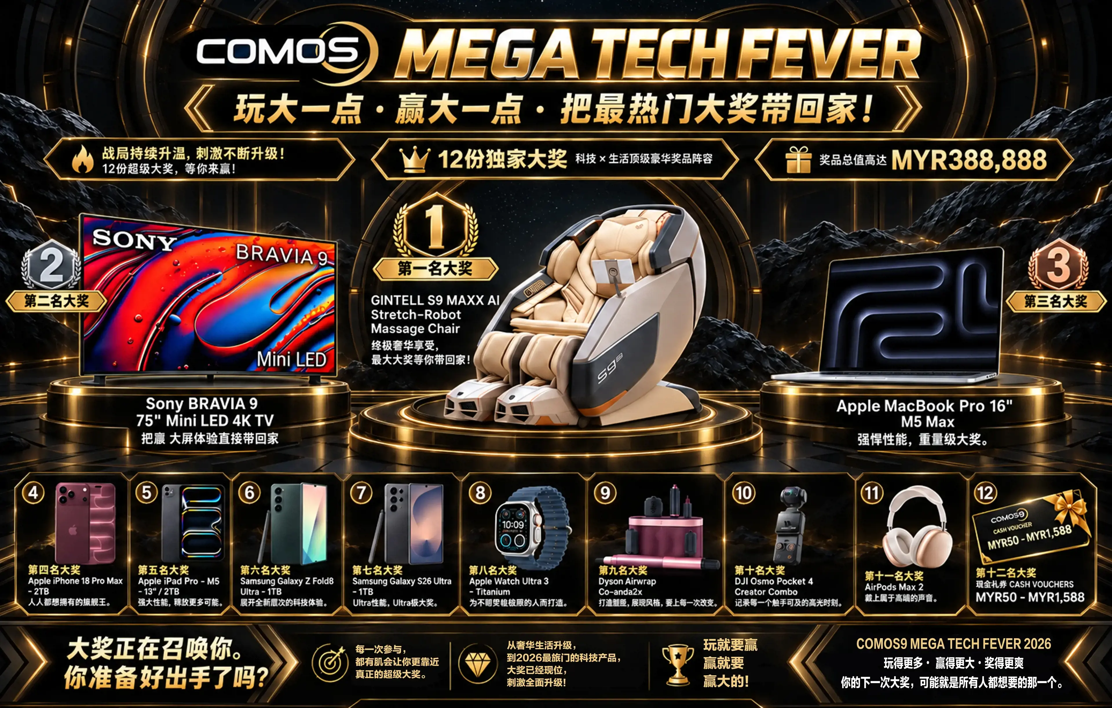 Comos9 超级科技狂欢幸运抽奖